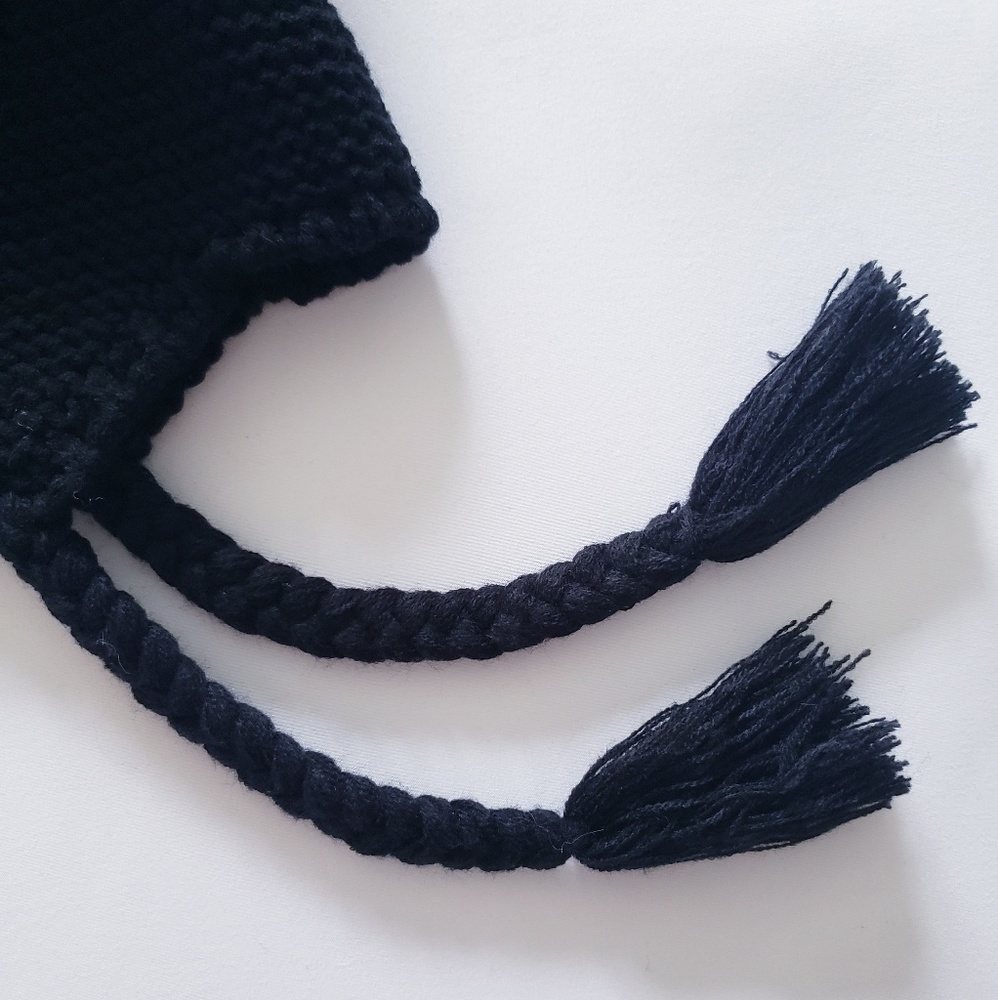 kids fur pompom knit hat - Picture 4 of 7